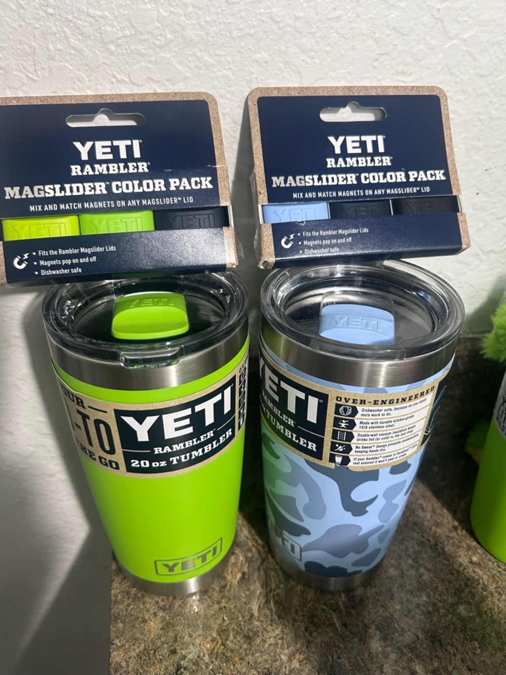 New YETI Rambler 20oz rambler - neon venom matching w/ mega slide lid